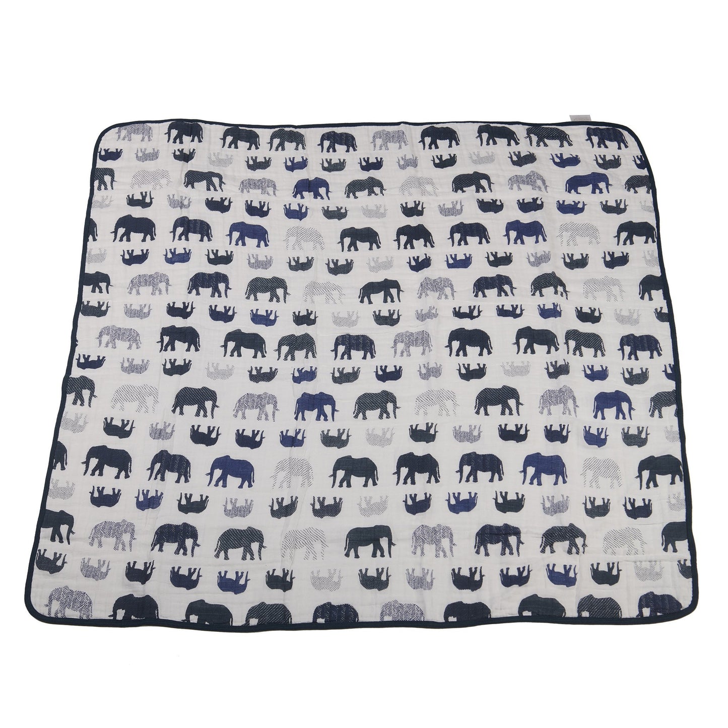 New Castle™ Blue Elephant Muslin Blanket – Four Layers of Pure Love