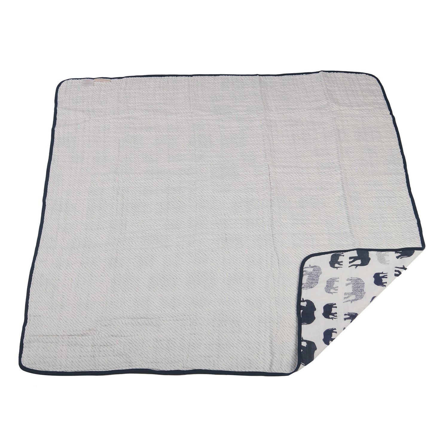New Castle™ Blue Elephant Muslin Blanket – Four Layers of Pure Love
