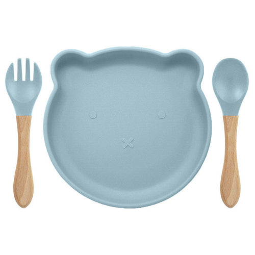 Baby Bear Silicone Bowl and Sportk Tableware Set