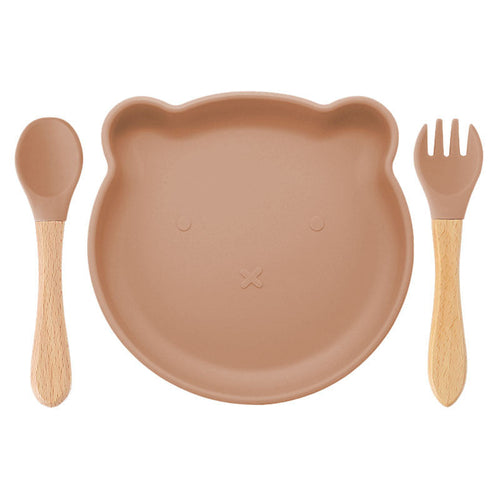 Baby Bear Silicone Bowl and Sportk Tableware Set