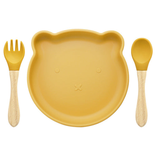 Baby Bear Silicone Bowl and Sportk Tableware Set