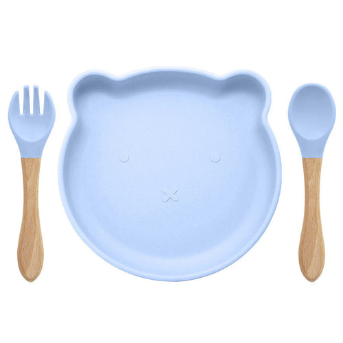 Baby Bear Silicone Bowl and Sportk Tableware Set
