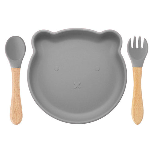 Baby Bear Silicone Bowl and Sportk Tableware Set