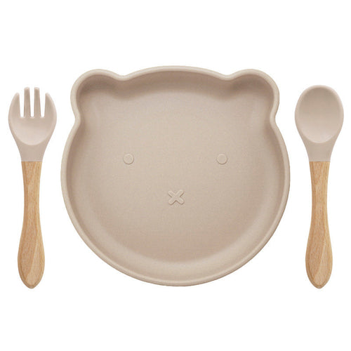 Baby Bear Silicone Bowl and Sportk Tableware Set