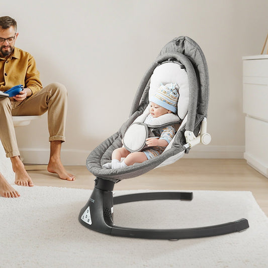 Sway & Soothe Baby Swing – 5 Speeds, 3 Positions, Bluetooth Music & Remote Control with Playful Toys