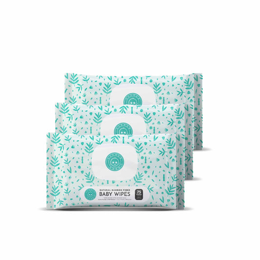 Baby Wipes – 3 Pack of 75 Wipes (Fragrance-Free)