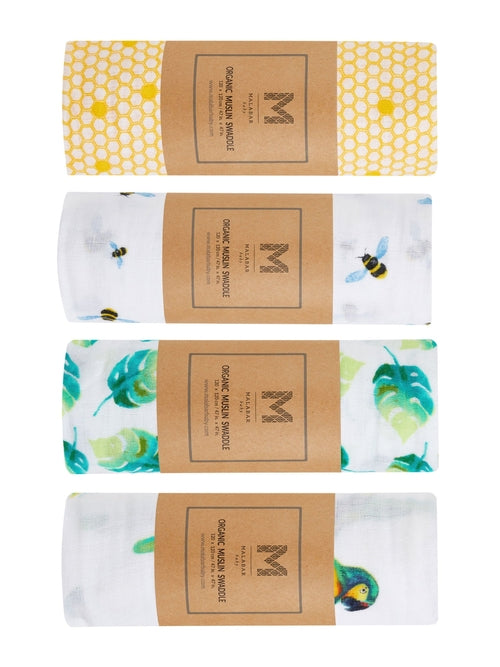 Organic Cotton Muslin Essential Swaddle Set