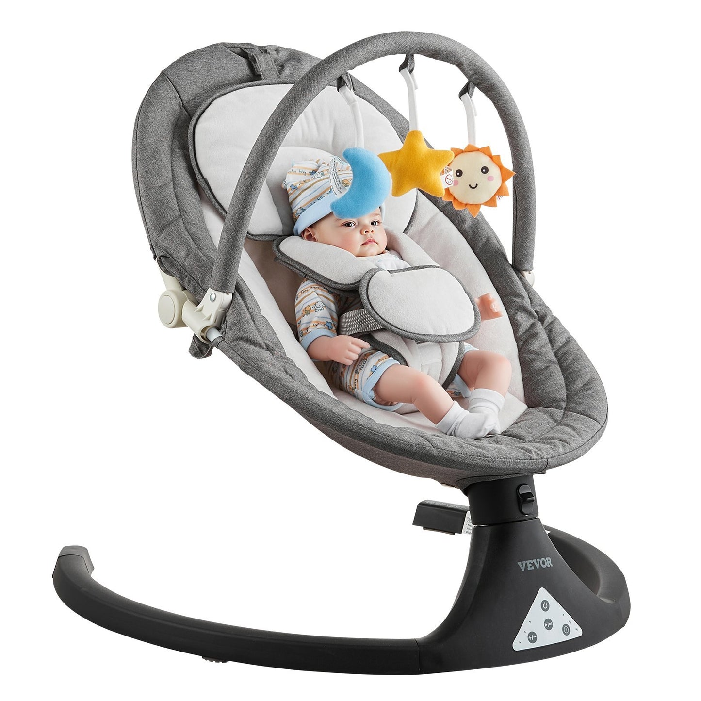 Sway & Soothe Baby Swing – 5 Speeds, 3 Positions, Bluetooth Music & Remote Control with Playful Toys