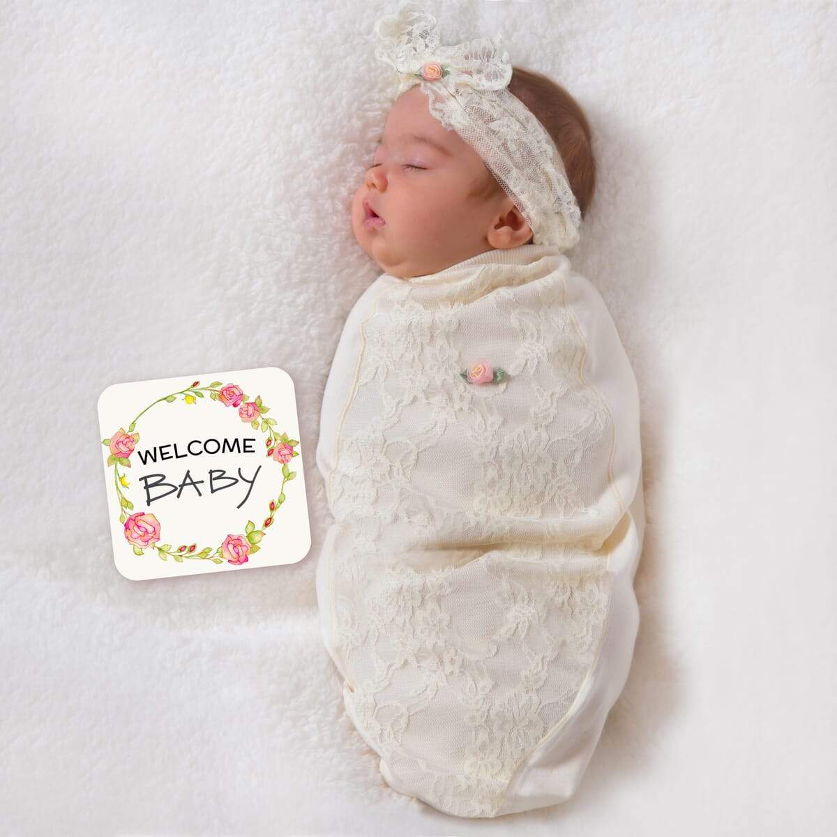 Lace Blossoms Baby Swaddle